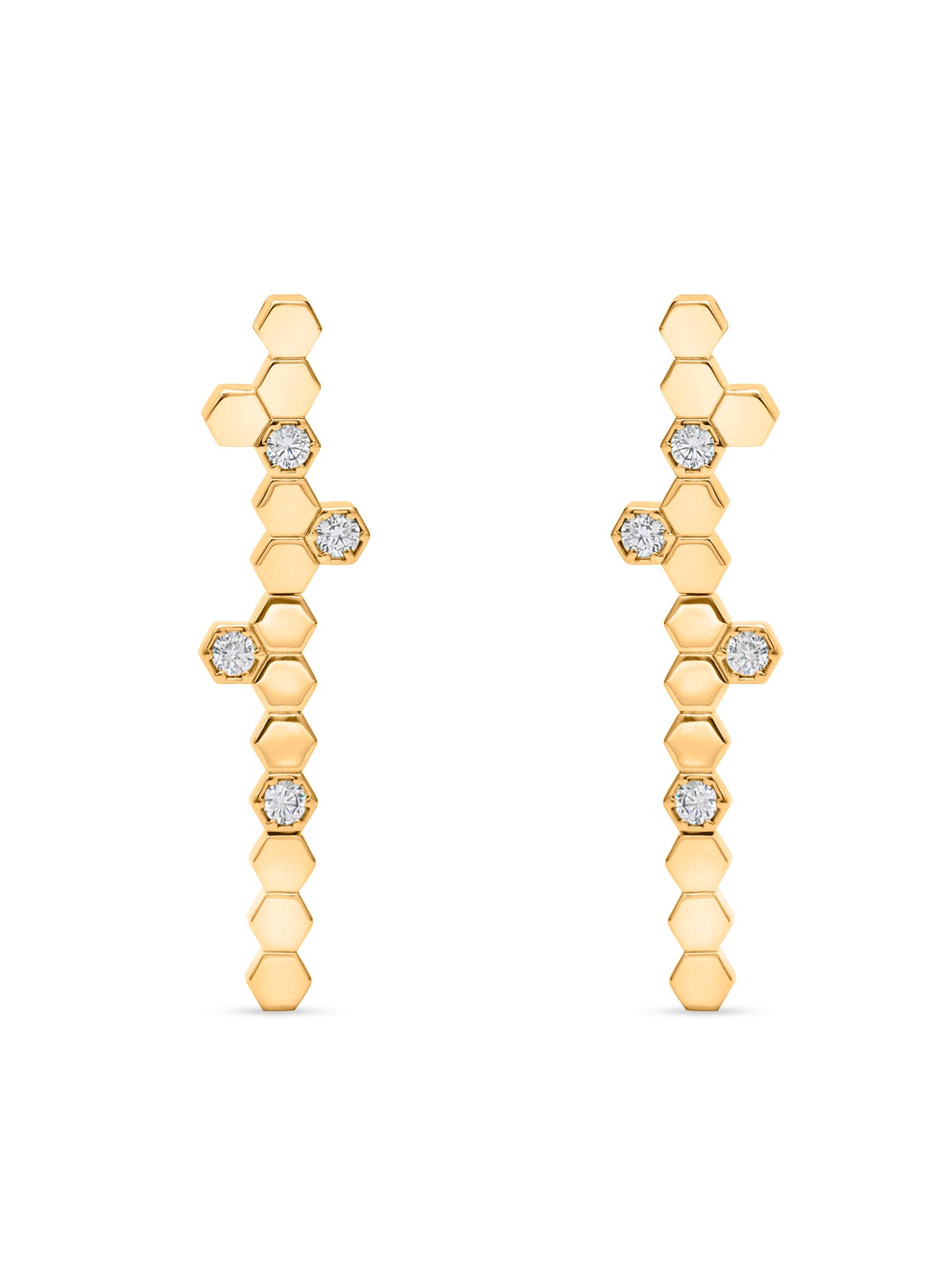 Hexa Charm Flexible Necklace Set - Gold