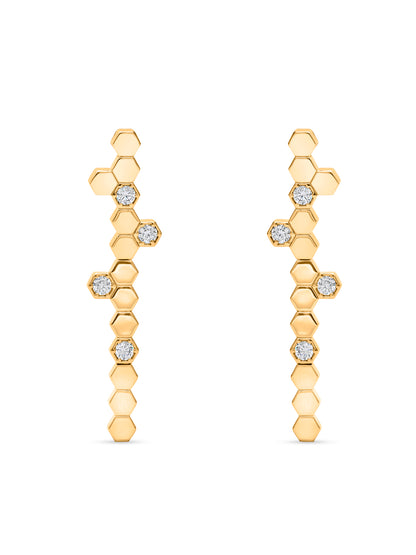 Hexa Charm Flexible Necklace Set - Gold