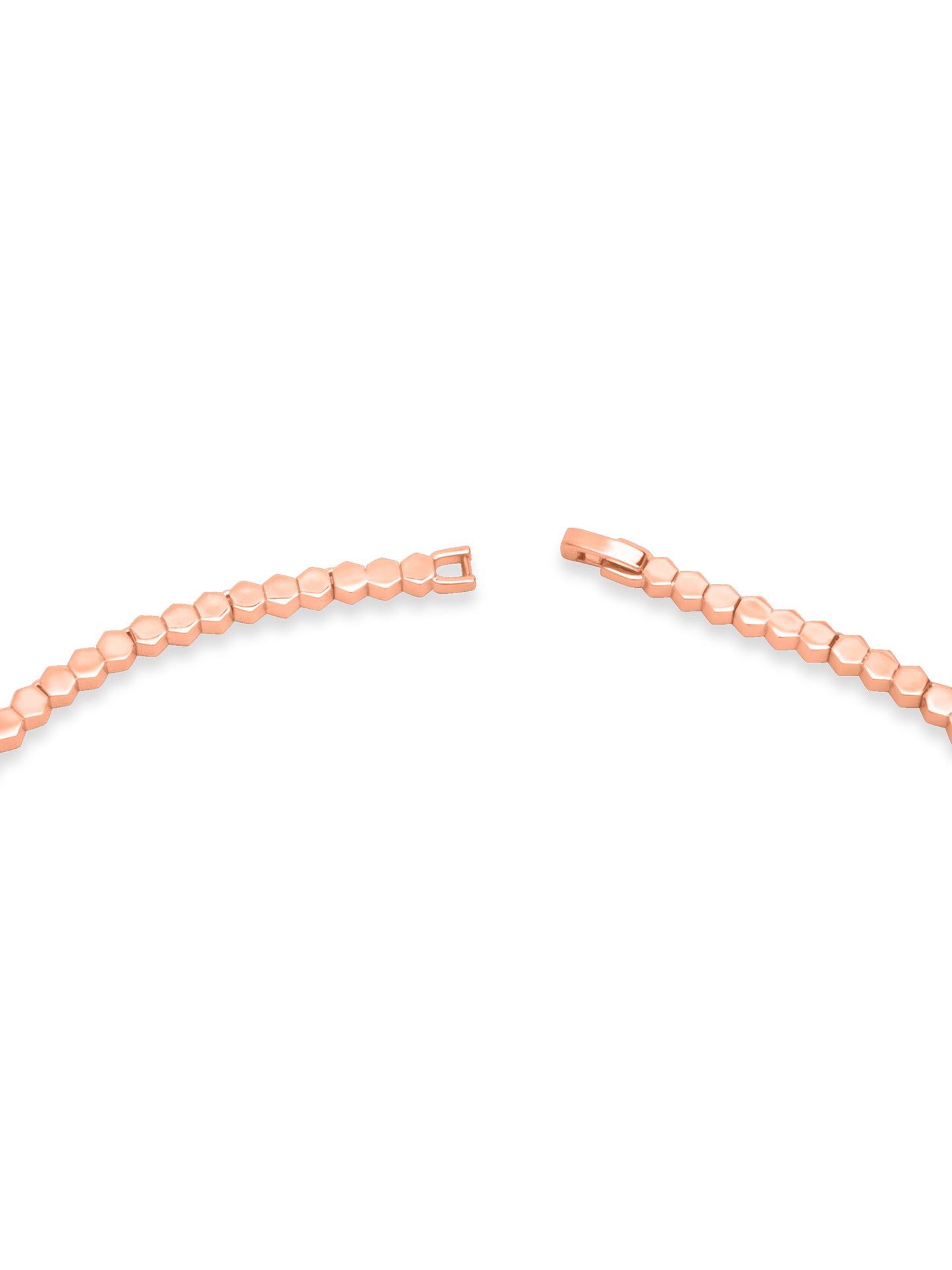 Hexa Charm Flexible Necklace Set - Rose Gold