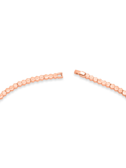 Hexa Charm Flexible Necklace Set - Rose Gold