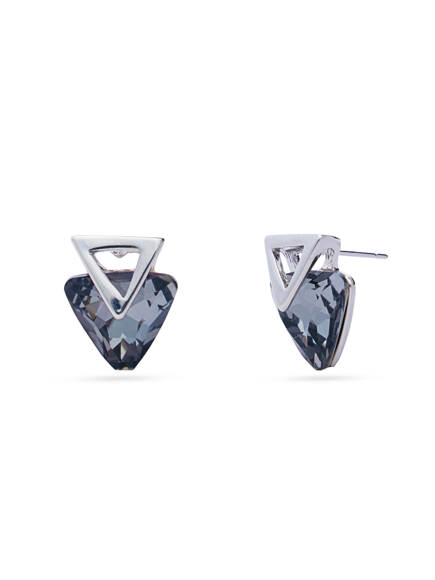 Grey Triangle Crystal Stud