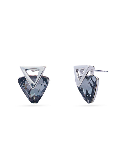 Grey Triangle Crystal Stud
