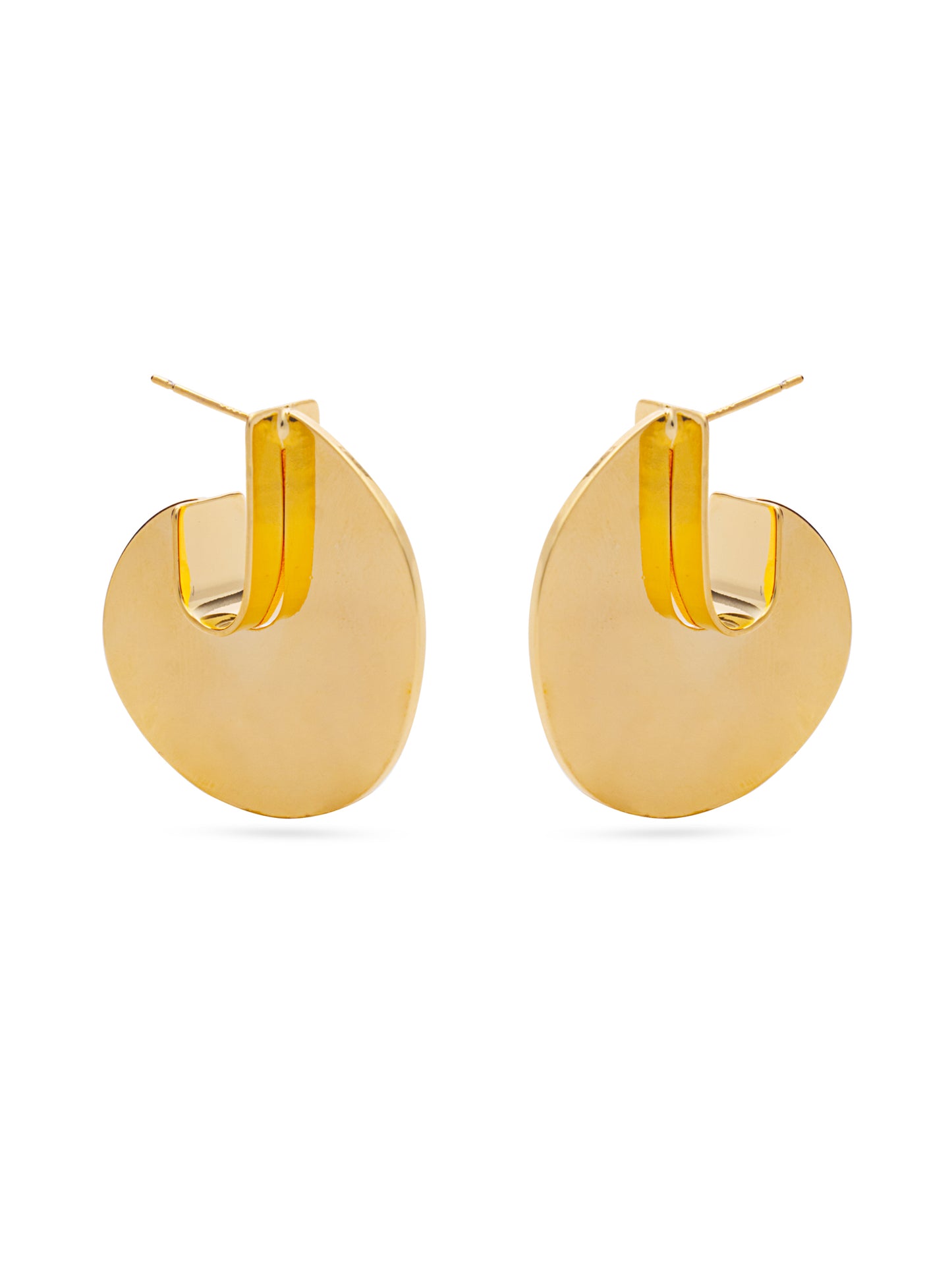 Hook Shaped Earrings-Golden