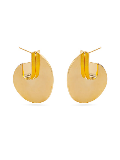 Hook Shaped Earrings-Golden