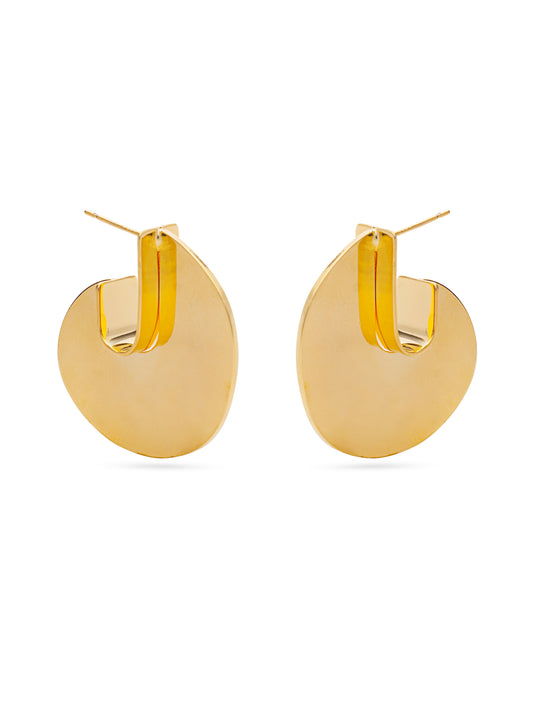 Hook Shaped Earrings-Golden