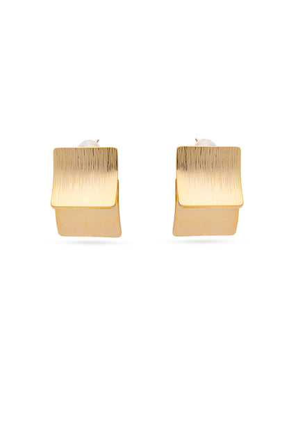 Textured Tent Earring - Golden