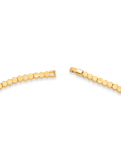 Hexa Charm Flexible Necklace Set - Gold