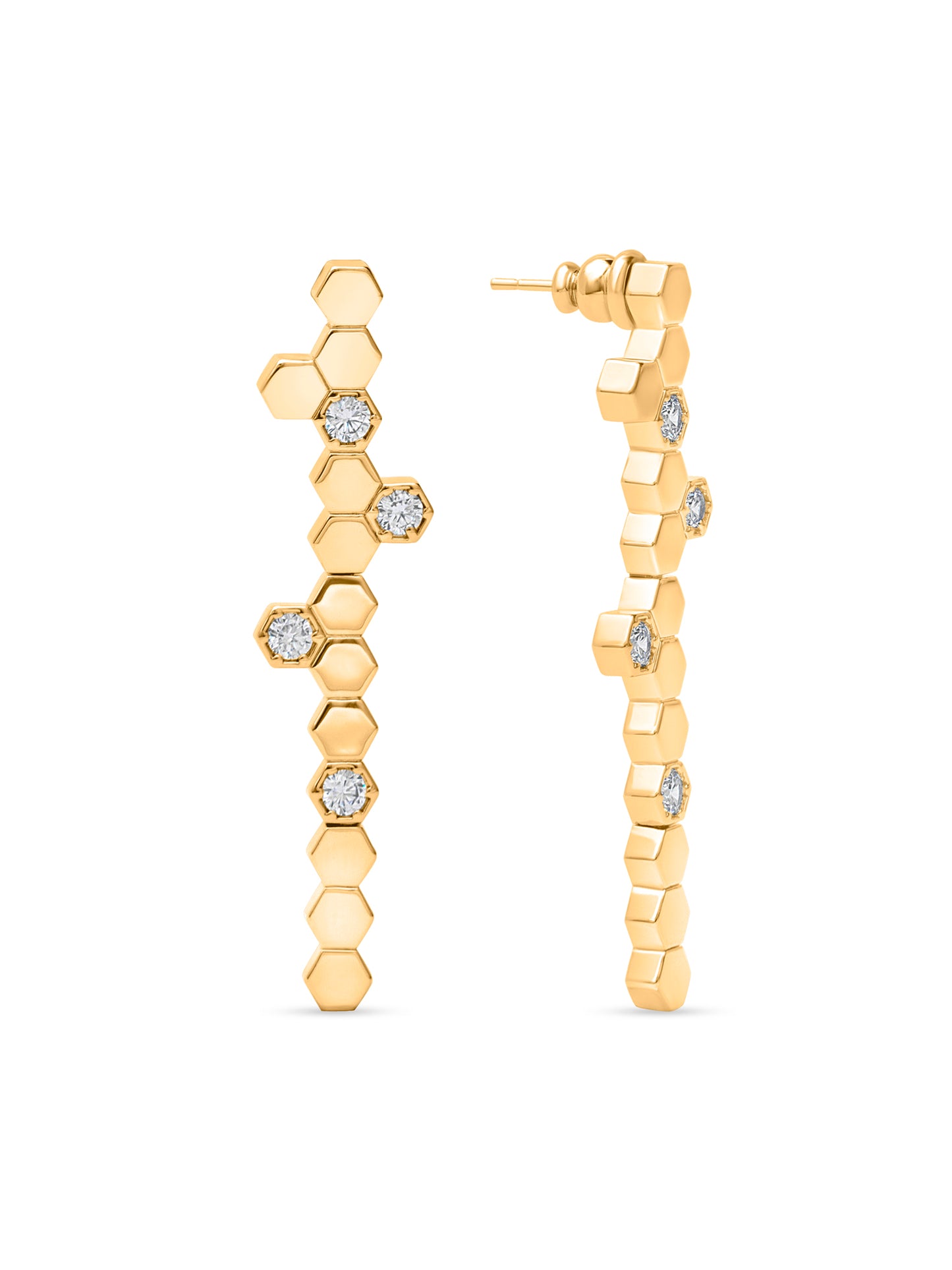 Hexa Charm Flexible Necklace Set - Gold