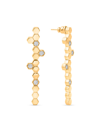 Hexa Charm Flexible Necklace Set - Gold