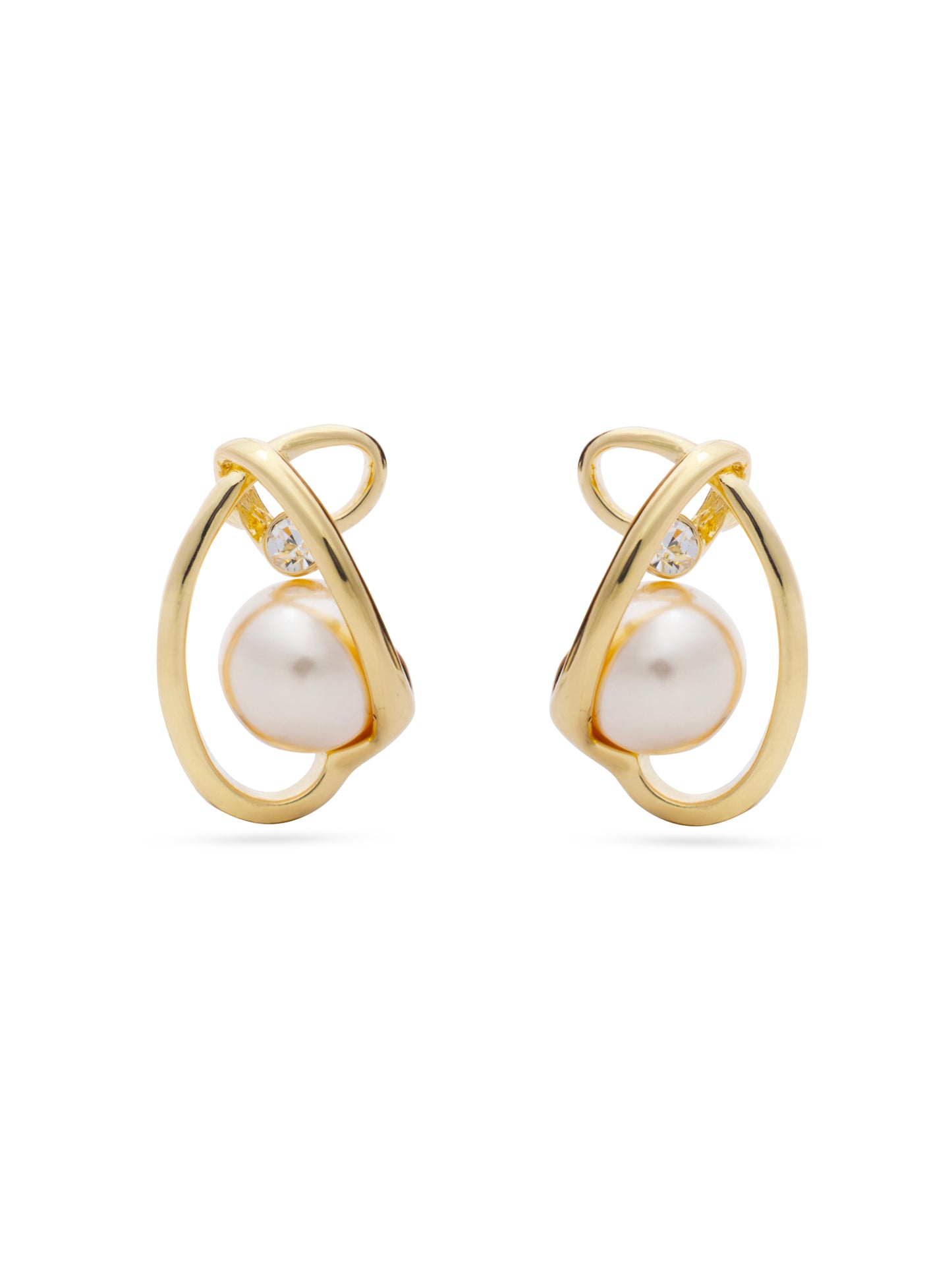 Pearl Wrapped By Golden Thread Pendent Set