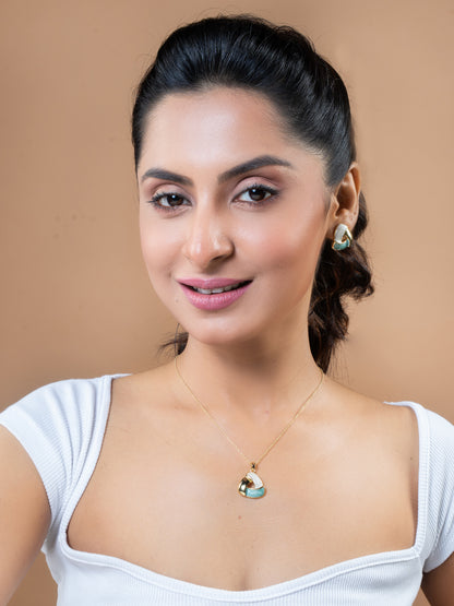 Tri-Tone Curved Harmony Pendent Set