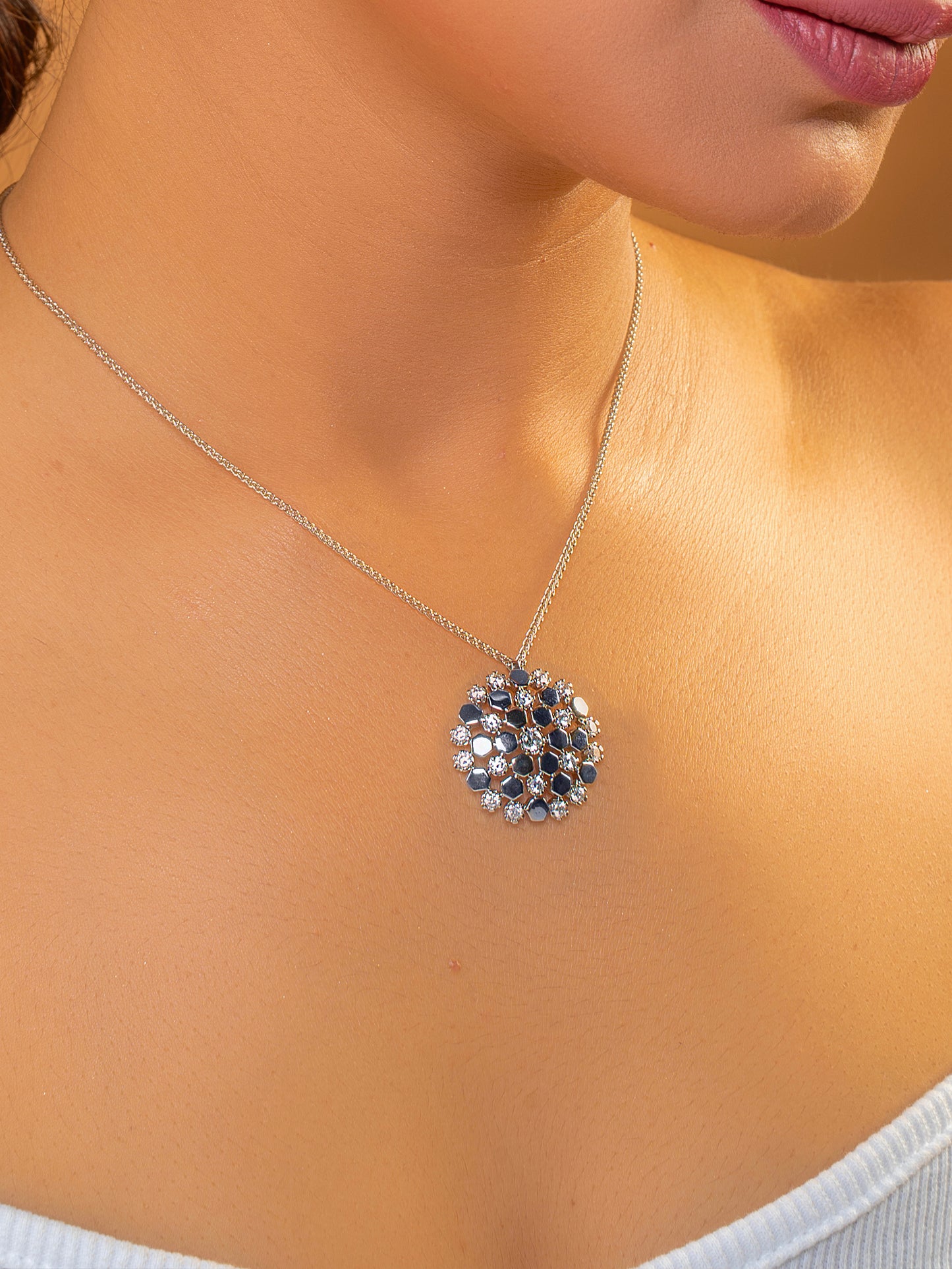 Honey Comb Diamond Pendant