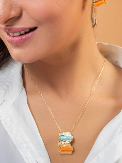 Multi Colour Brick Pendent Set