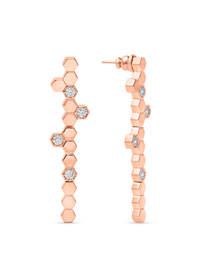 Hexa Charm Flexible Necklace Set - Rose Gold
