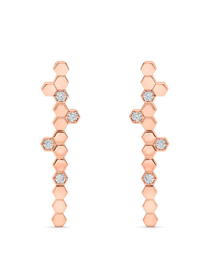 Hexa Charm Flexible Necklace Set - Rose Gold