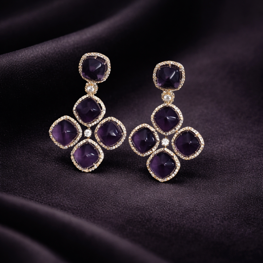 Diamond & Wine Danglers