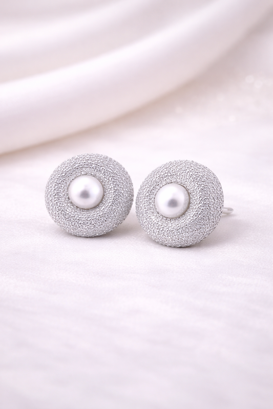 Italian Diamond & Pearl Studs