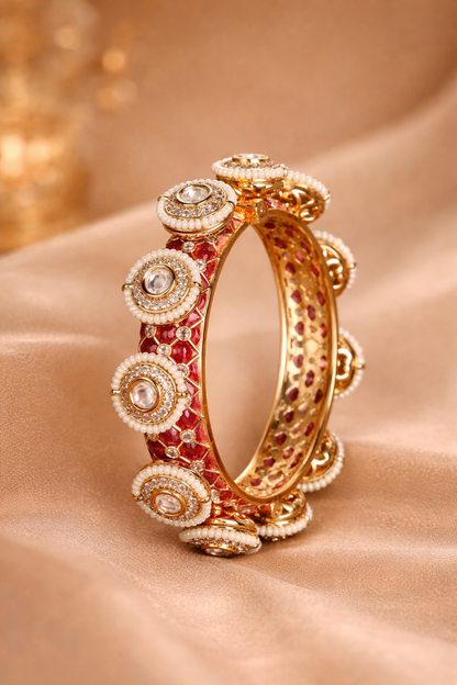 Ruby Studed Polki Kada