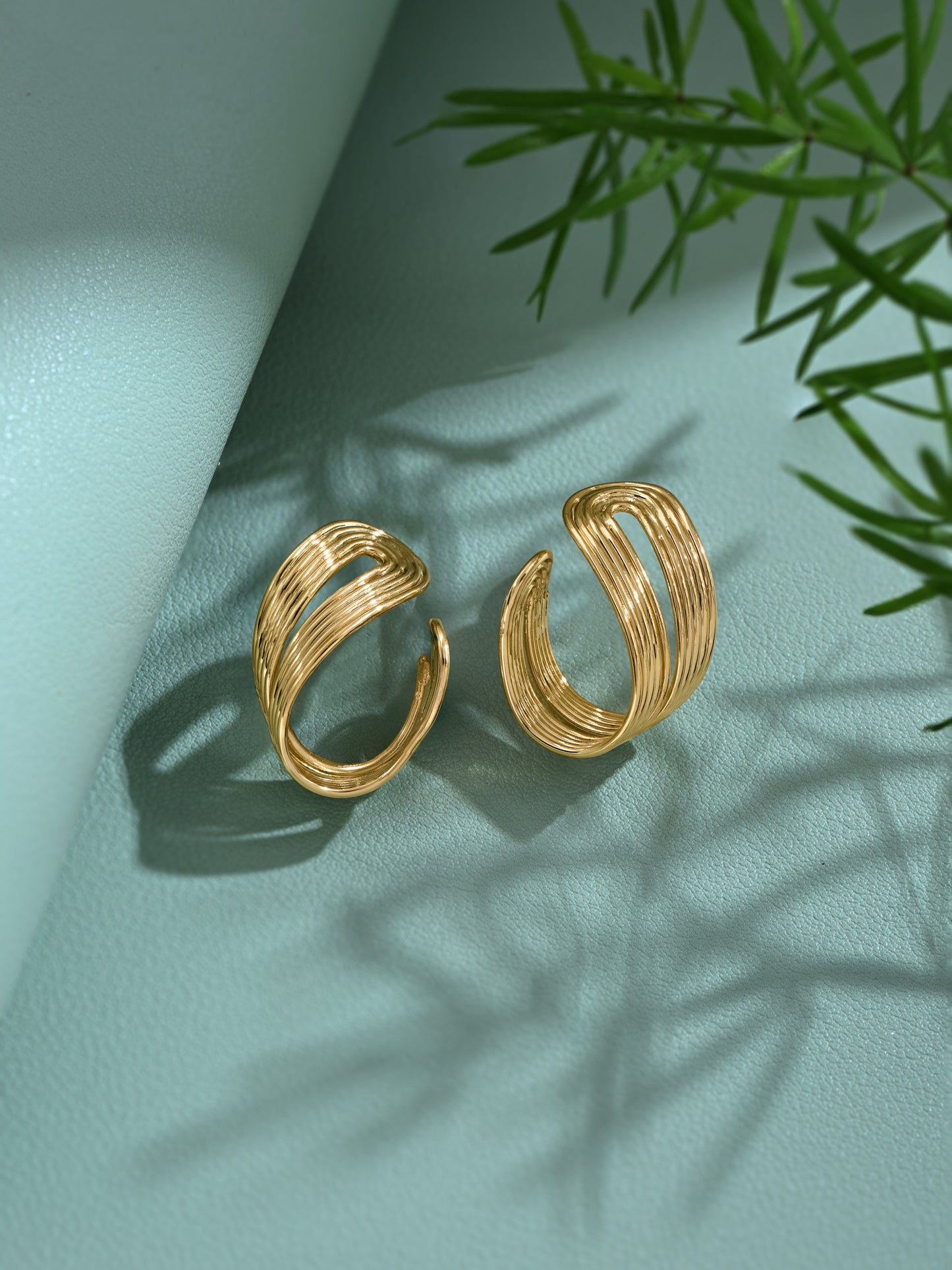 Folded Golden Wire Earrings