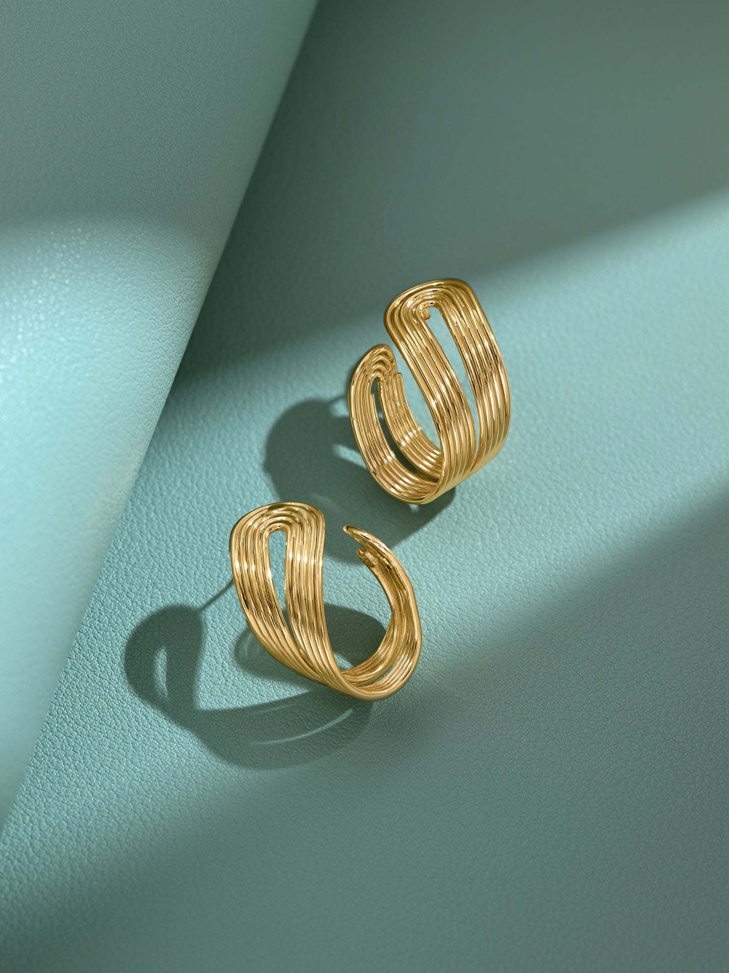 Folded Golden Wire Earrings