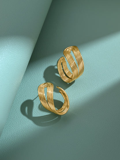 Folded Golden Wire Earrings