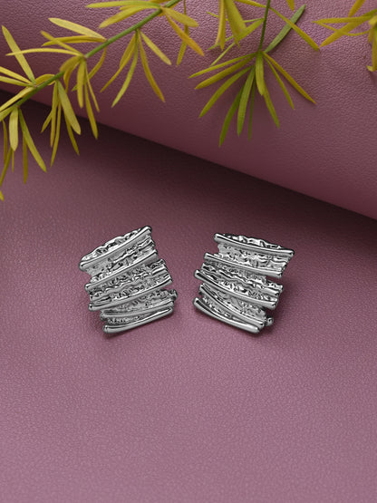 Silver Textured Earrings