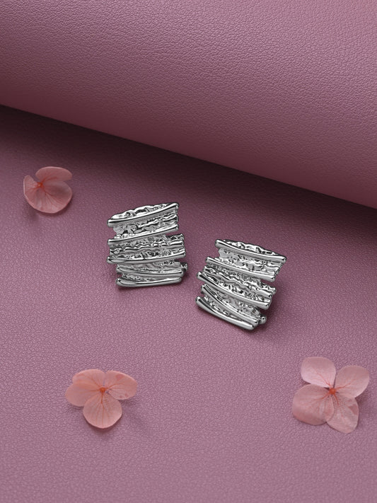 Silver Textured Earrings