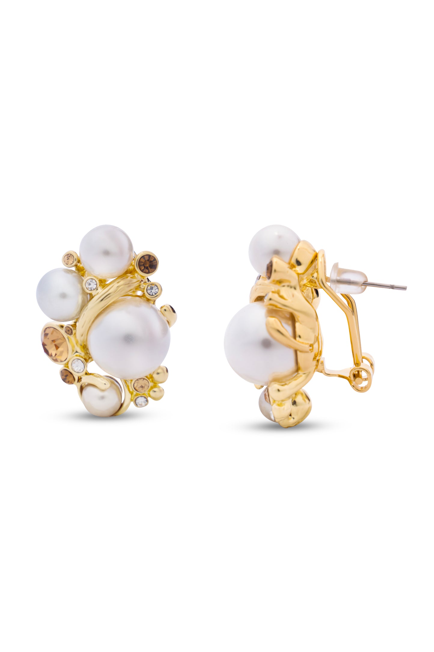 Pearl Cluster in Gold Pendent Set