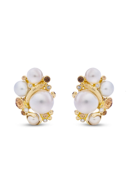 Pearl Cluster in Gold Pendent Set