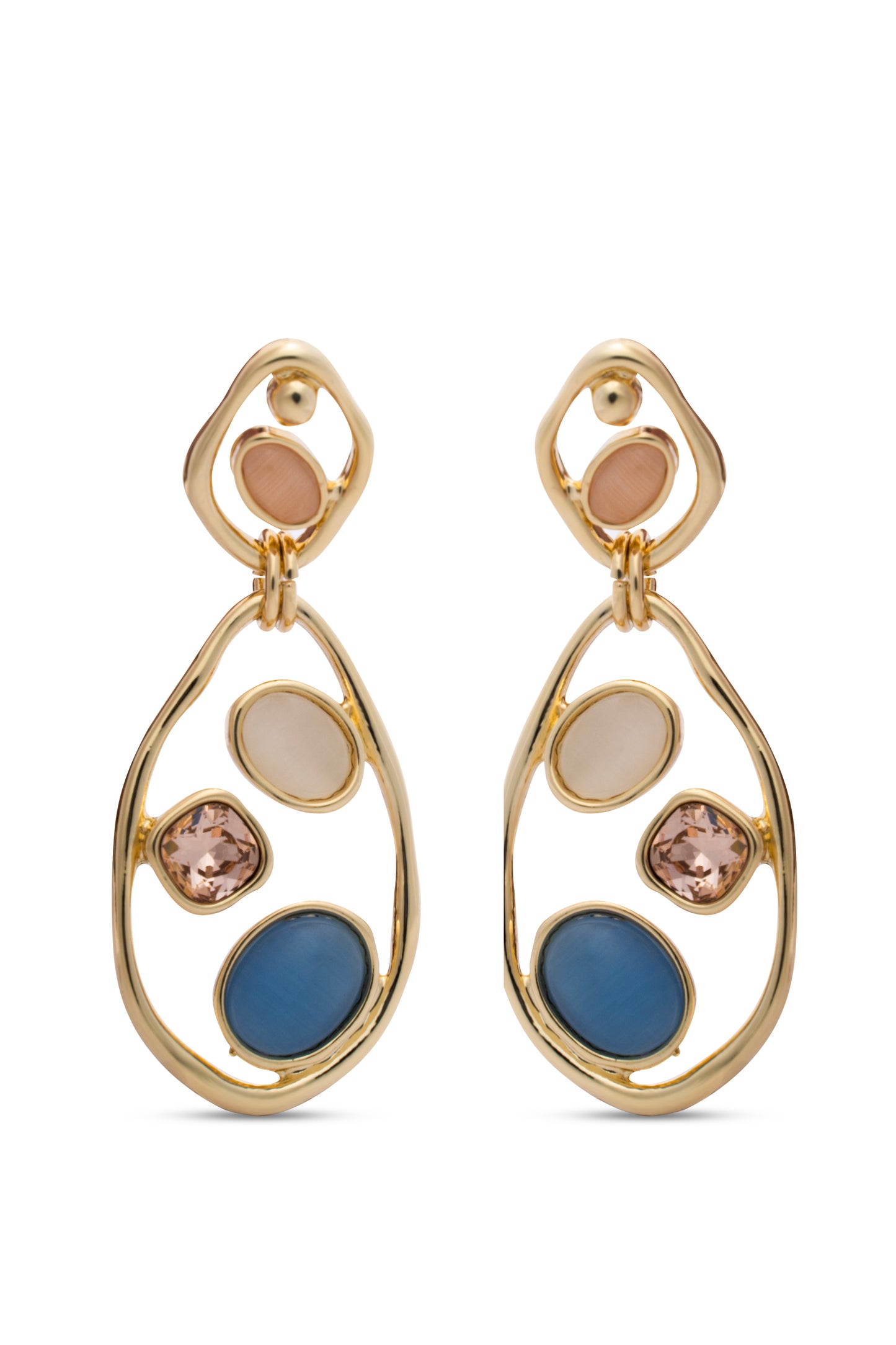 Multi Colour Stones wrapped in Gold Wire