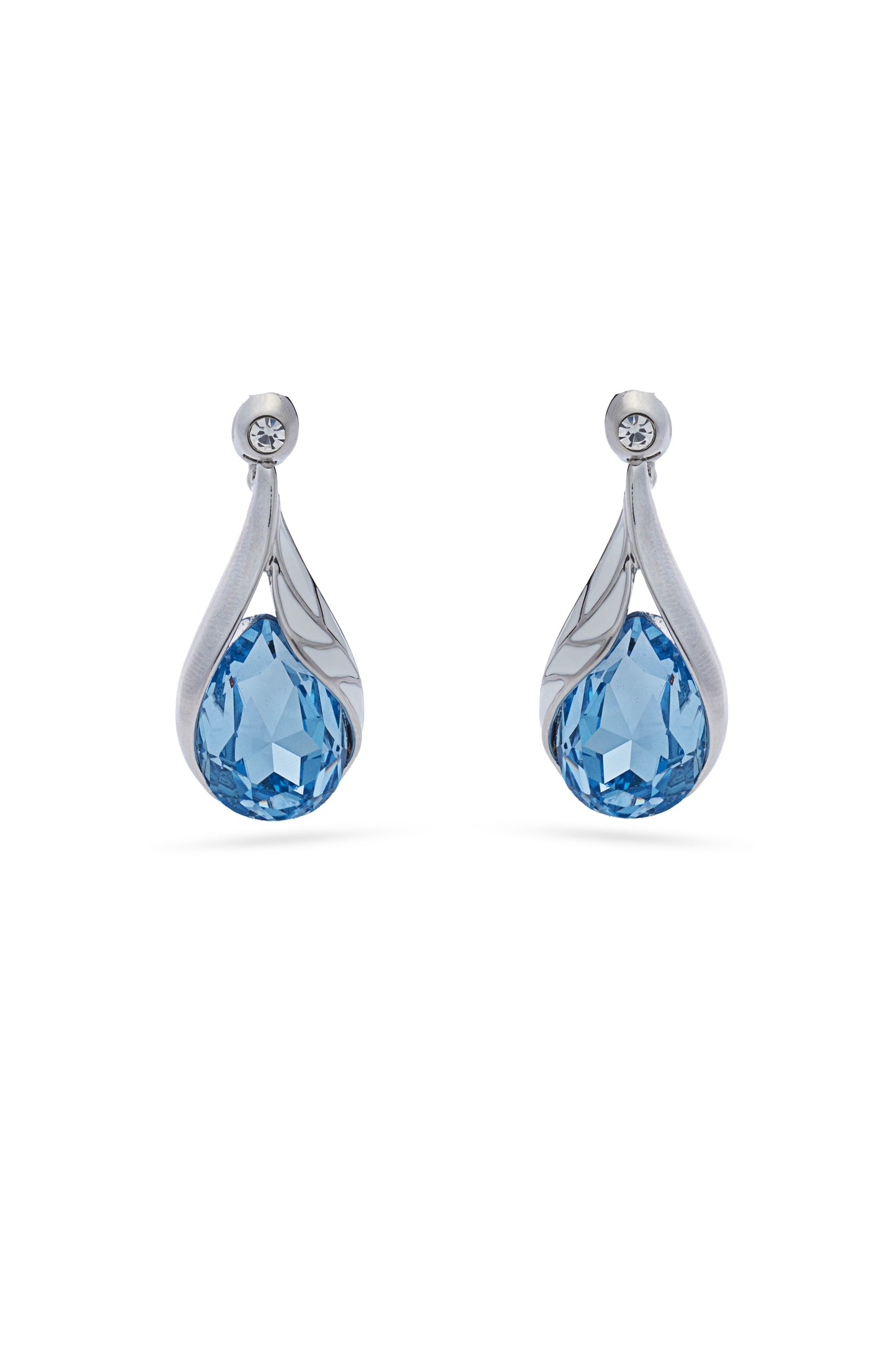 Blue Crystal Tear Drop Pendent Set