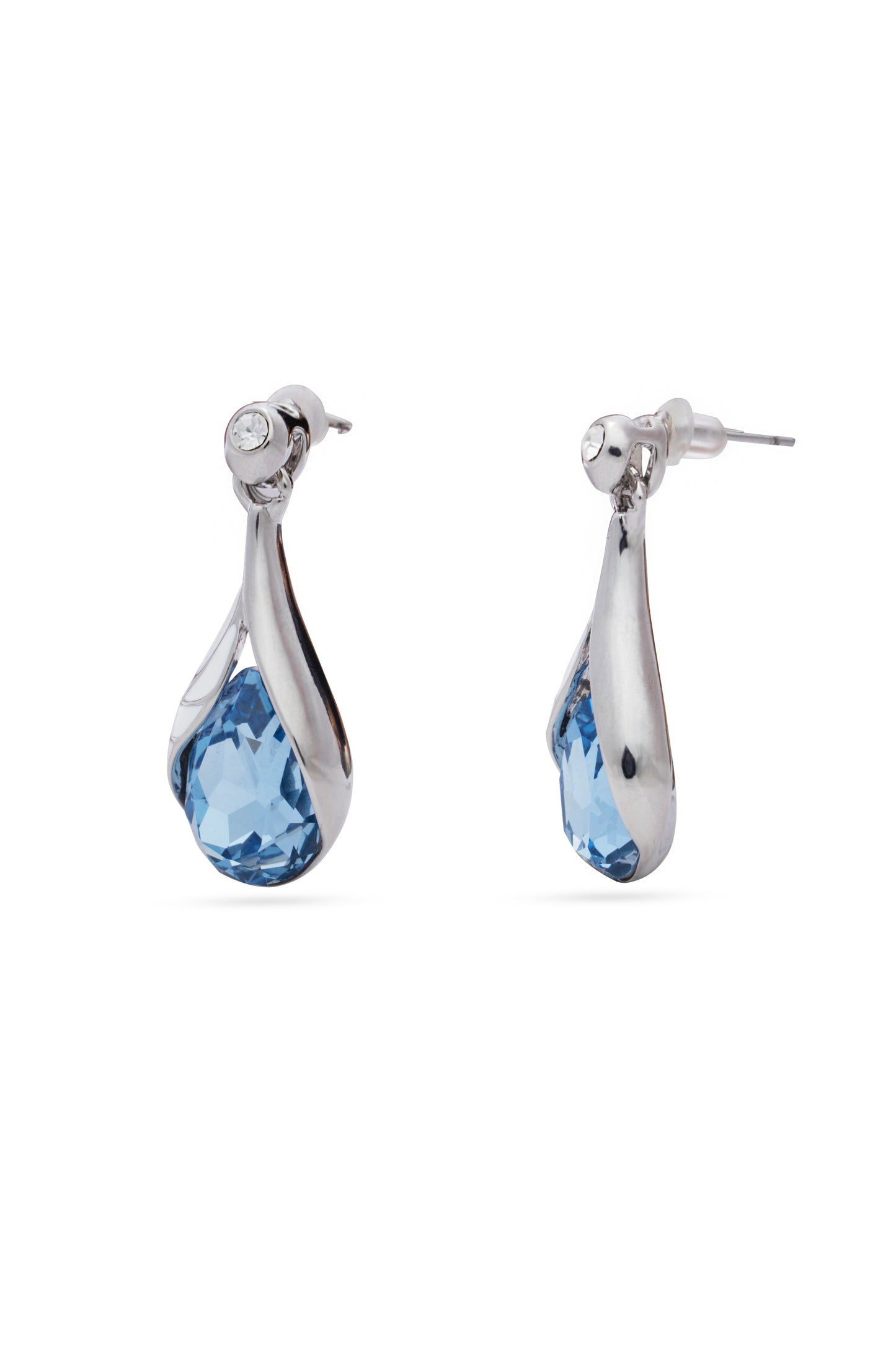 Blue Crystal Tear Drop Pendent Set