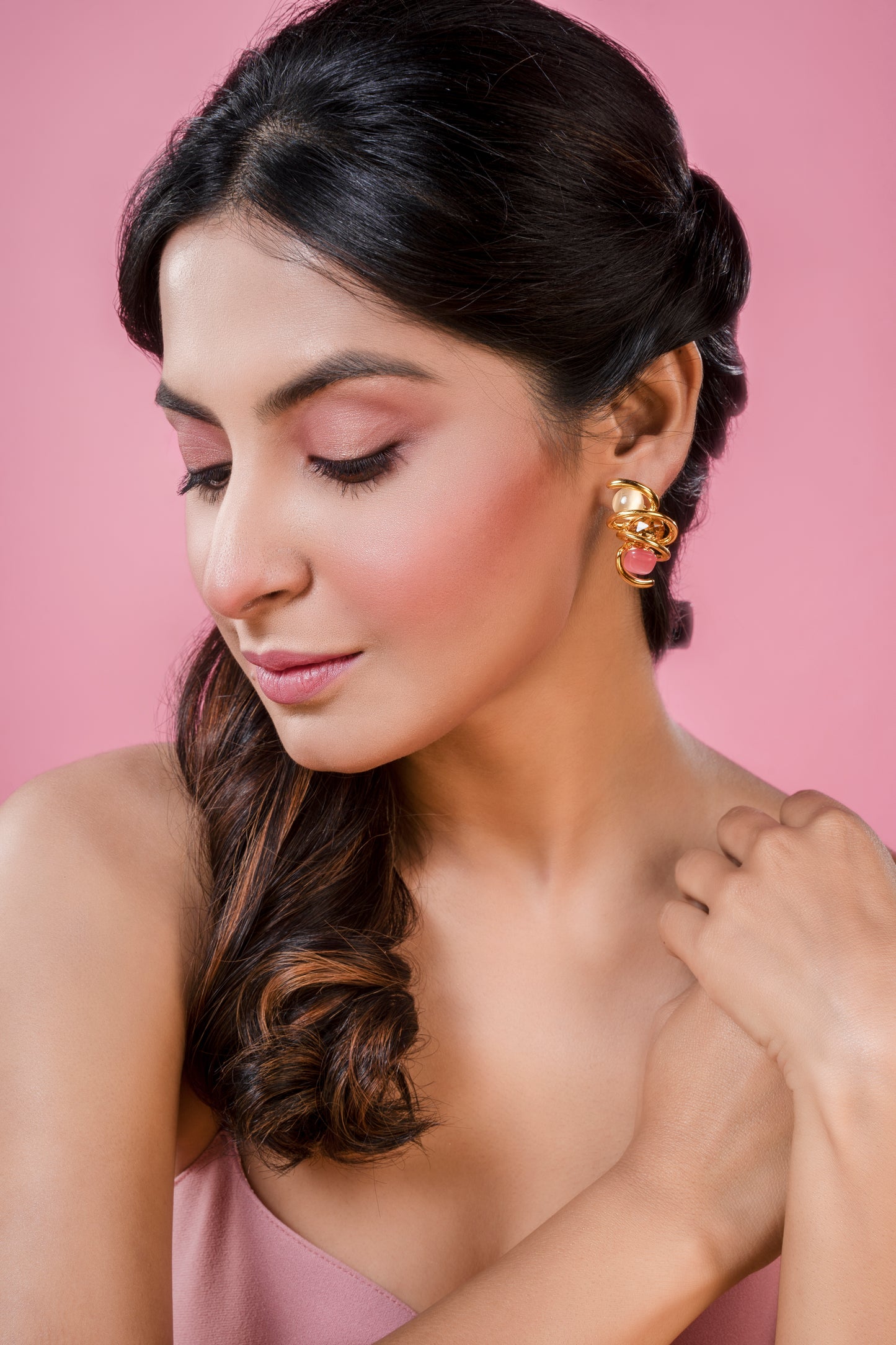 Multi Colour Stones in a Spring Earrings
