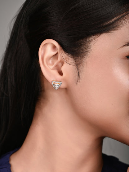 Trillion Cut Swarovski Crystal Stud with Halo