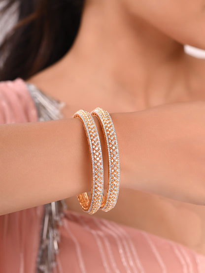 Intricate Diamond Bangle Pair