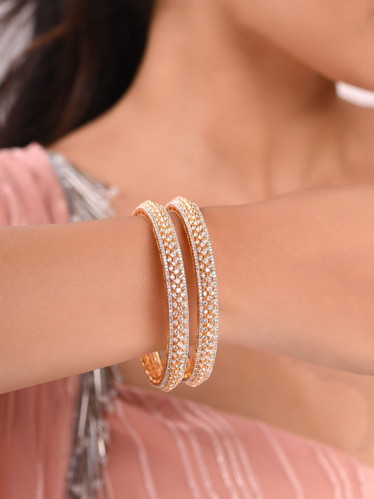 Intricate Diamond Bangle Pair