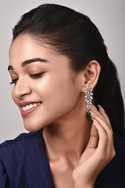 Royal Blue Diamond Danglers