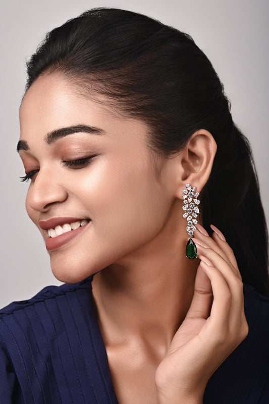 Royal Blue Diamond Danglers