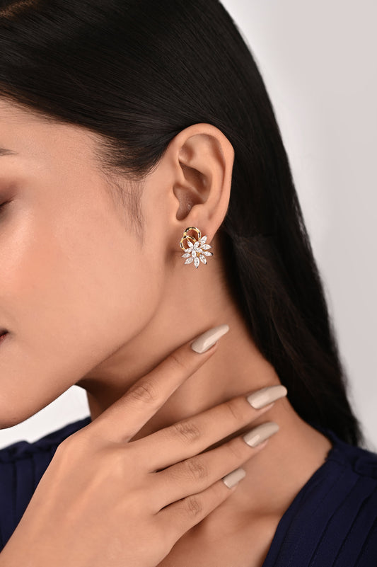 Floral Swarovski Crystals Earring