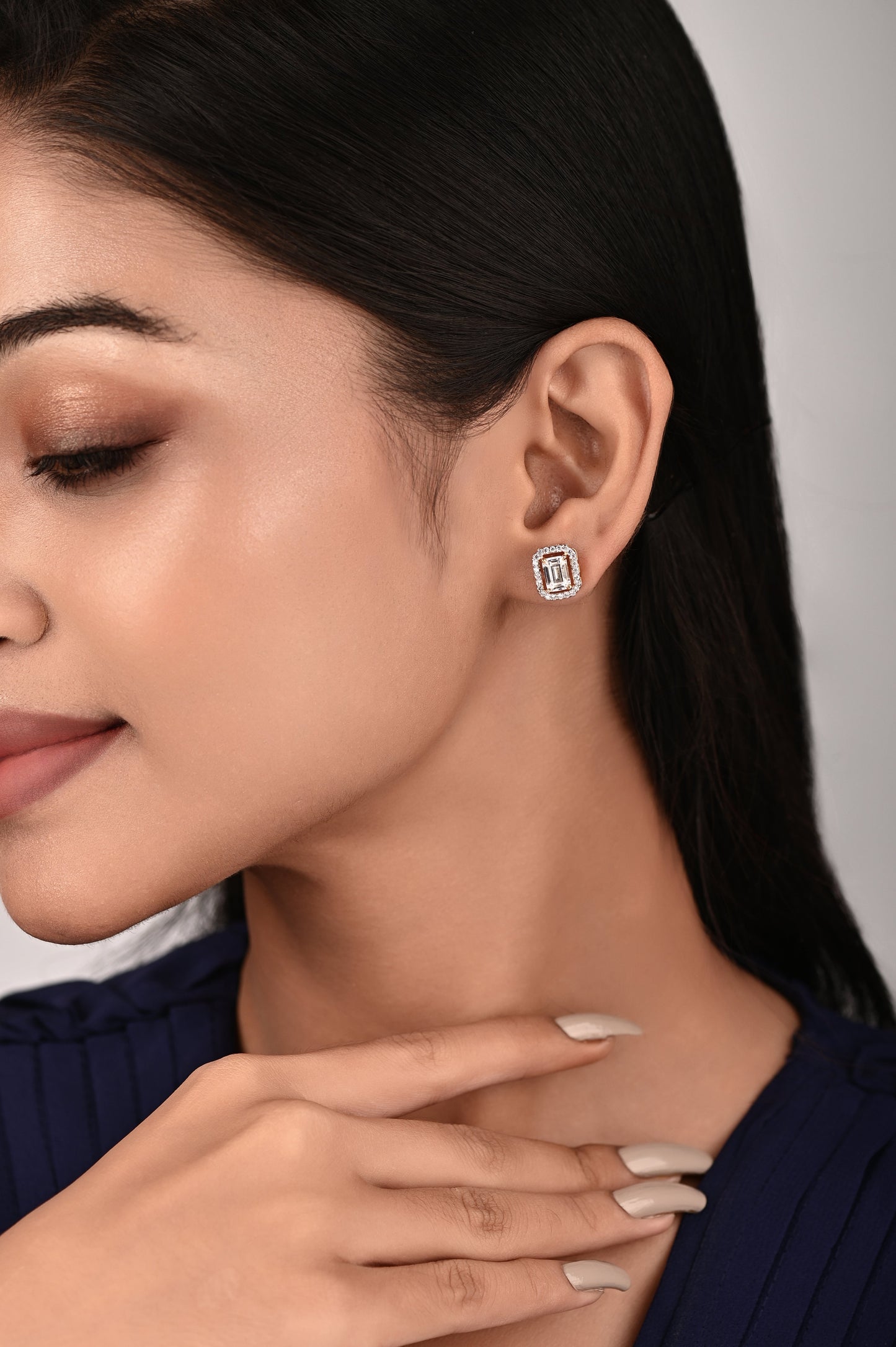 Swarovski Crystal Emerald Stud with Halo