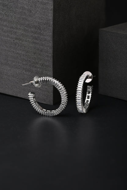 Diamond & Silver Hoop Balis