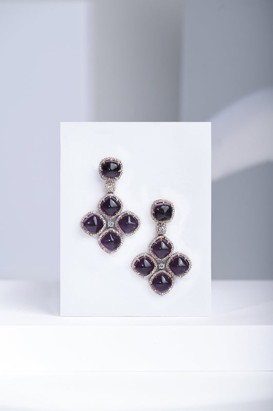Diamond & Wine Danglers