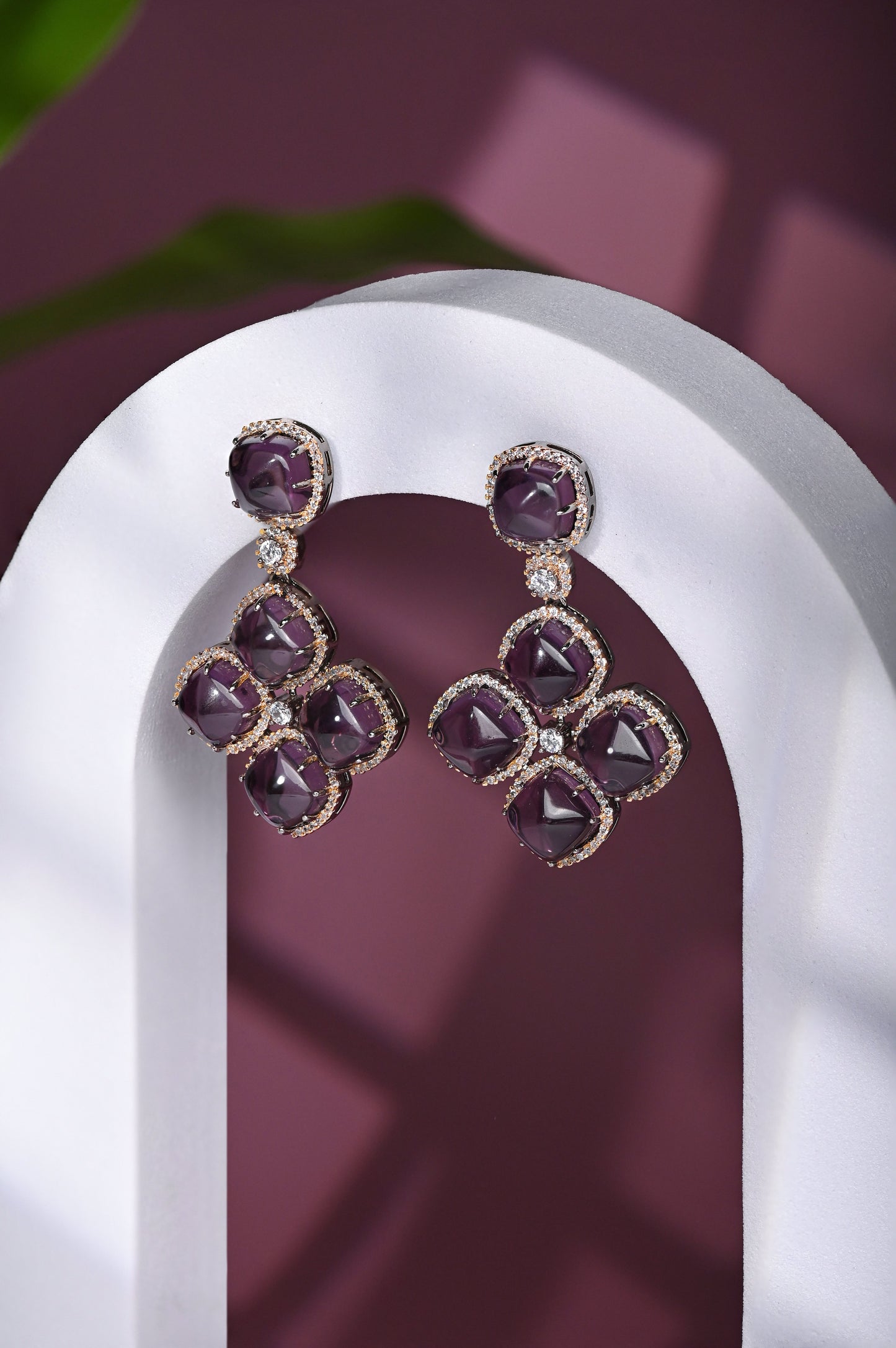 Diamond & Wine Danglers