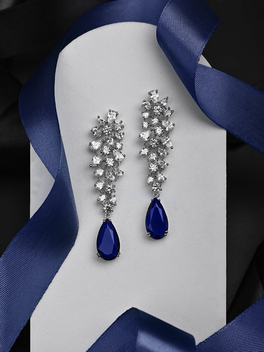 Royal Blue Diamond Danglers