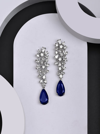 Royal Blue Diamond Danglers
