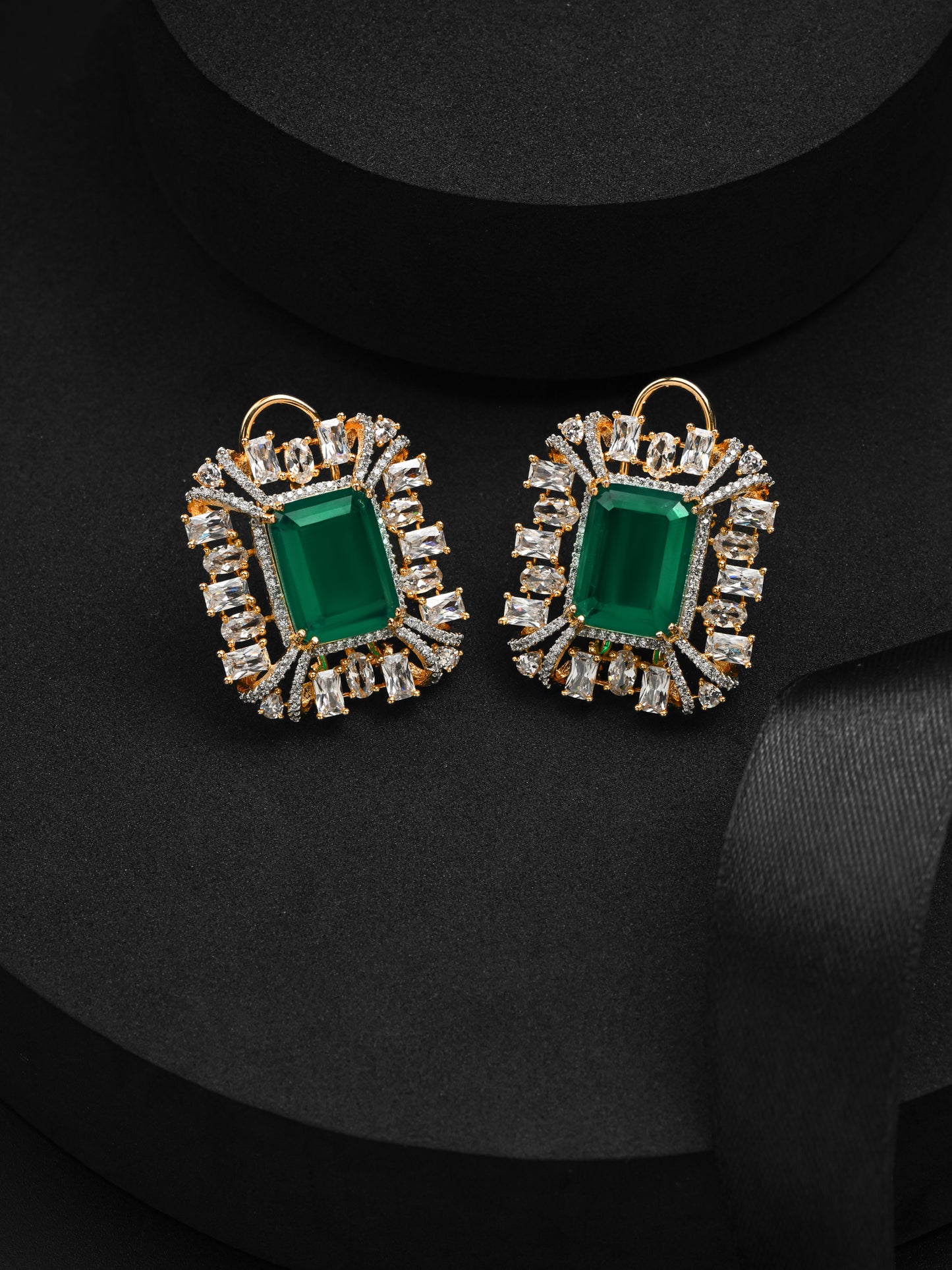 Cocktail Night Emerald Diamond Earrings