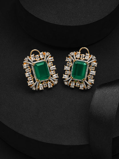 Cocktail Night Emerald Diamond Earrings