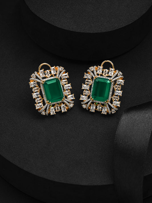 Cocktail Night Emerald Diamond Earrings