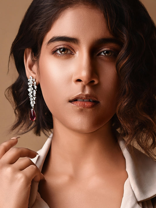 Ruby Diamond Danglers