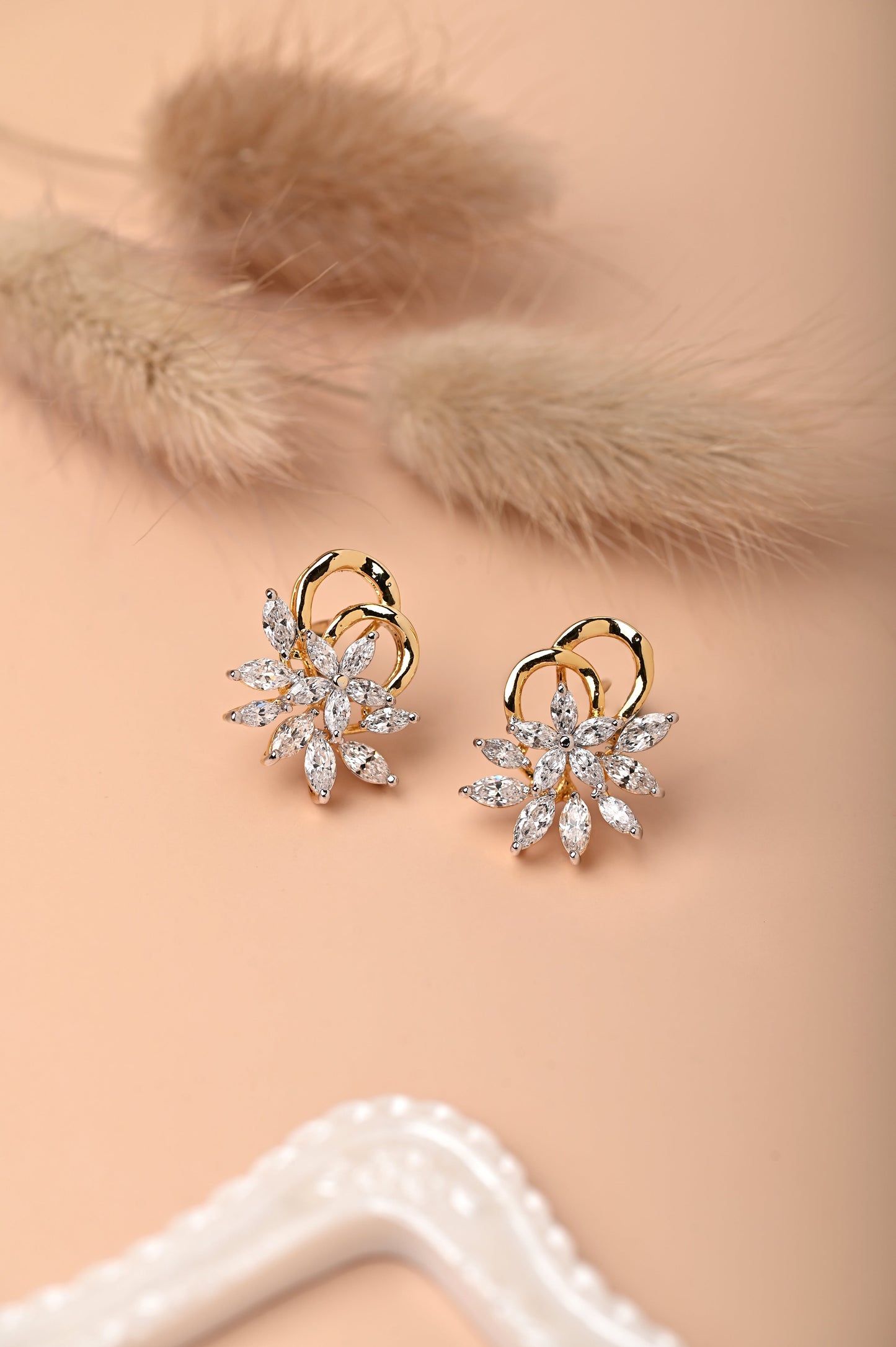 Floral Swarovski Crystals Earring